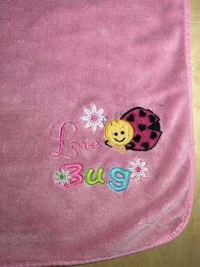 Northpoint Pink Soft Ladybug“Love Bug”baby blanket 37”x27”